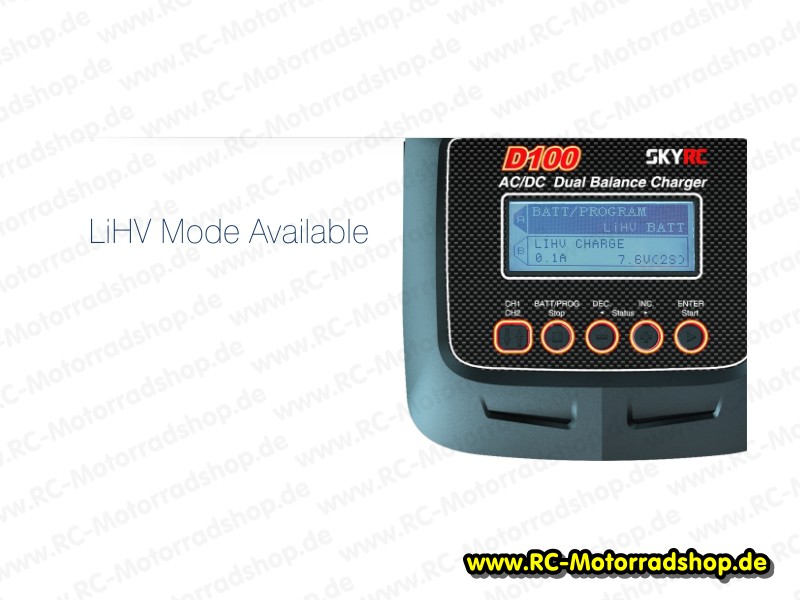 SK100089: Ladegerät SkyRC D100 DUO für LiPo / LiFe / LiIon / LiMn / NiCd / NiMH / Pb Akkus SK100089